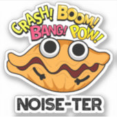 Noise-ter Funny Noisy Oyster Pun Sticker (Voorkant)