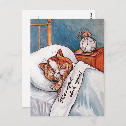 Noisy Alarm Clock, Louis Wain Briefkaart (Voorkant / Achterkant)