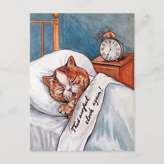 Noisy Alarm Clock, Louis Wain Briefkaart (Voorkant)