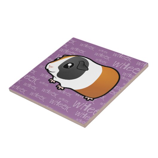 Noisy Guinea Pig (glad haar) Tegeltje (Zijkant)