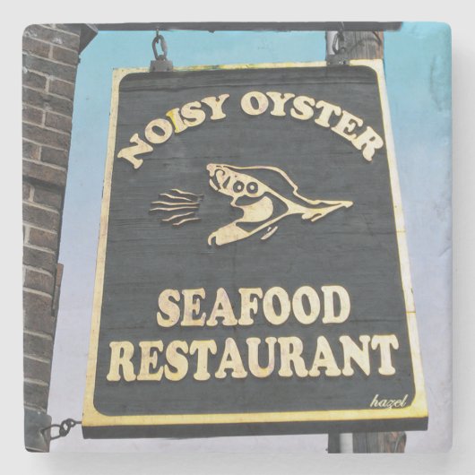 Noisy Oyster Seafood Restaurant Charleston, SC. Stenen Onderzetter (Voorkant)