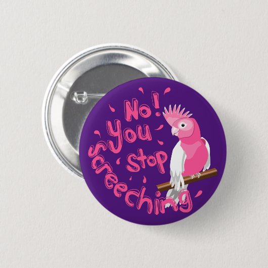 Noisy Pink Galah Ronde Button 5,7 Cm (Voorkant /achterkant)