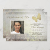 Noite van de herdenkingsdienst Golden Shimmer Butt Kaart (Voorkant / Achterkant)