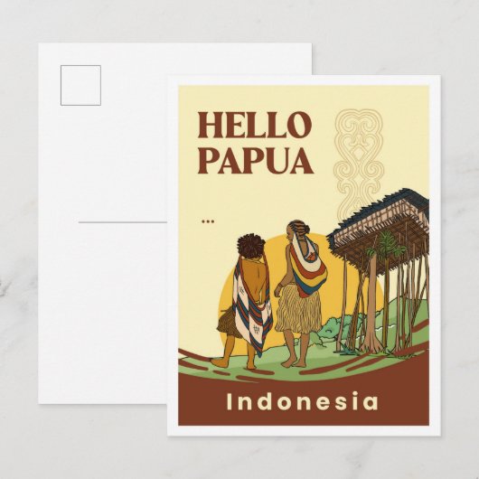 Noken Papua Indonesia Travel Briefkaart (Voorkant / Achterkant)