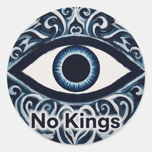 NoKingsEvilEye Ronde Sticker (Voorkant)