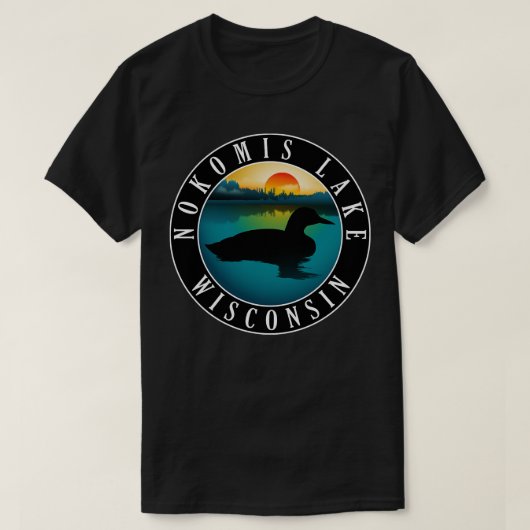 Nokomis Lake Wisconsin Loon T-shirt (Design voorkant)