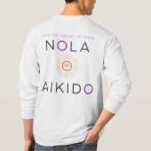 NOLA Aikido Unisex Long Slaper - Paars en Oranje T-shirt (Achterkant)