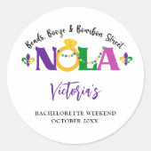 NOLA BACHELORETTE WEEKEND RONDE STICKER (Voorkant)