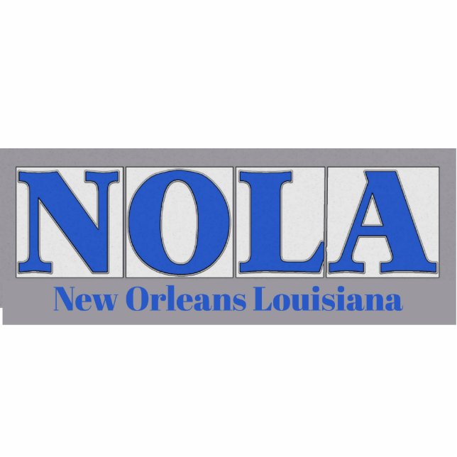 NOLA, Blue Letter Street Tegels Staand Fotobeeldje (Voorkant)