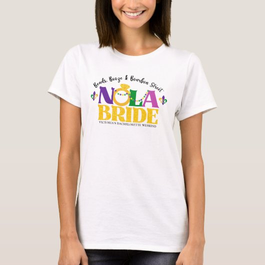 NOLA BRIDE BACHELORETTE WEEKEND T-SHIRT (Voorkant)