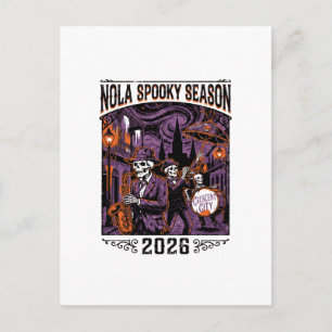 NOLA Crescent City Jazz Skeletparade 2026 Briefkaart
