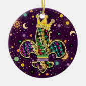 NOLA Data Fleur de is kralen Keramisch Ornament (Voorkant)