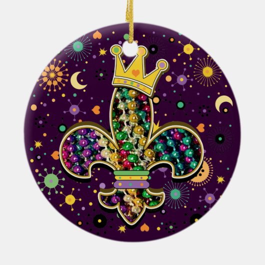 NOLA Data Fleur de is kralen Keramisch Ornament (Achterkant)