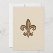 Nola Gold en Taupe French Fleur De Lis Wedding Kaart (Achterkant)
