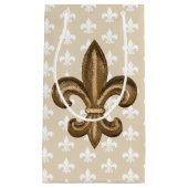 Nola Gold en White French Fleur De Lis Klein Cadeauzakje (Voorkant)