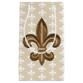 Nola Gold & White French Fleur De Lis Klein Cadeauzakje (Voorkant)