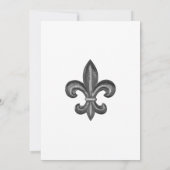 Nola Gray & White French Fleur De Lis Wedding Kaart (Achterkant)