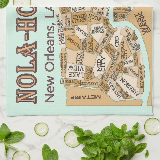 Nola-Hoods Map Theedoek (Gevouwen)