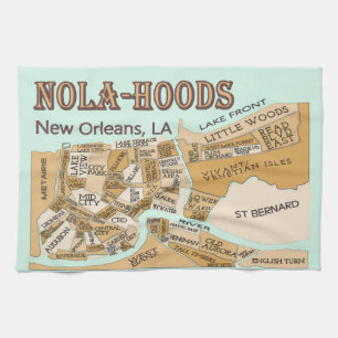 Nola-Hoods Map Theedoek