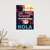 NOLA Jazz en Gumbo Poster (Keuken)