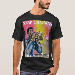 NOLA Jazz Trumpet Man Waterverf Schilderen 2 T-shirt