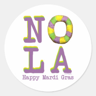 NOLA King Cake Ronde Sticker