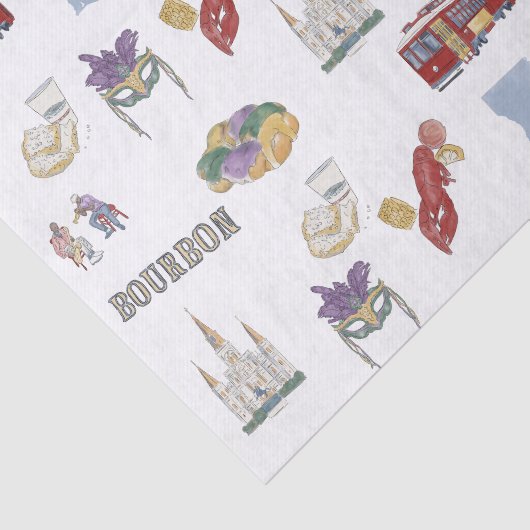 Nola Louisiana Themd Mardi Gras Tissuepapier (Detail)