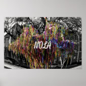 NOLA Mardi Gras Beaded Tree - New Orleans Poster (Voorkant)
