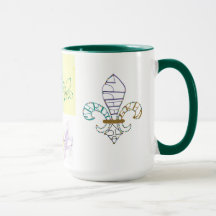 NOLA Mardi Gras Fleur de Lis Artistiek Ontwerp Mok