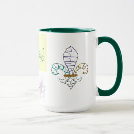 NOLA Mardi Gras Fleur de Lis Artistiek Ontwerp Mok