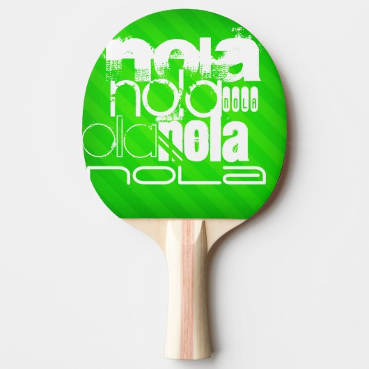 NOLA; Neon Green Stripes Tafeltennisbatje (Voorkant)