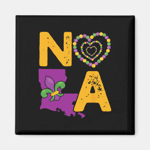 Nola New Orleans 504 Mardi Gras Magneet