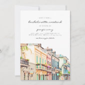 Nola - New Orleans Bachelorette Invite & Itinerary Kaart (Voorkant)