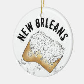 NOLA New Orleans Beignet Pastry Louisiana Keramisch Ornament (Links)