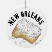 NOLA New Orleans Beignet Pastry Louisiana Keramisch Ornament (Achterkant)