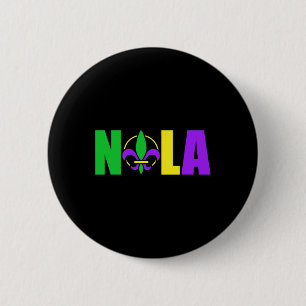 Nola New Orleans Louisiana 504 Fleur-de-lis Mardi Ronde Button 5,7 Cm