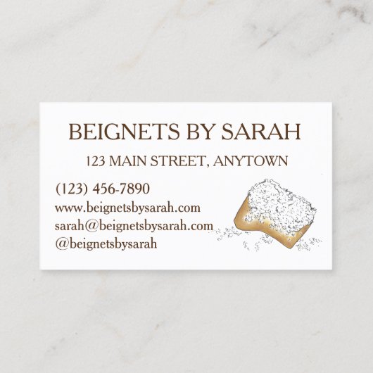 NOLA New Orleans Louisiana Beignets Pastry Food Visitekaartje (Achterkant)