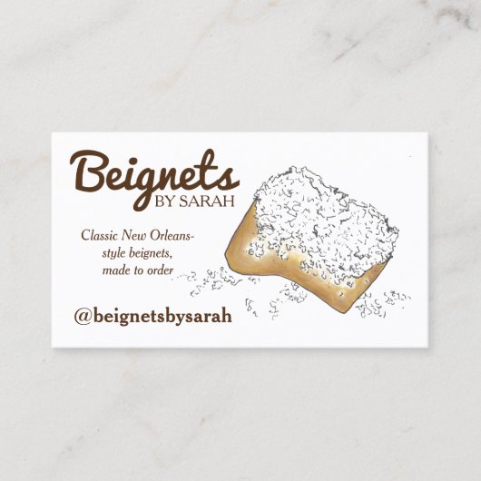 NOLA New Orleans Louisiana Beignets Pastry Food Visitekaartje (Voorkant)