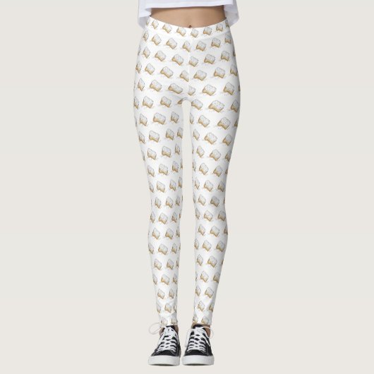NOLA New Orleans Louisiana Sugary Beignet Pastry Leggings (Voorkant)