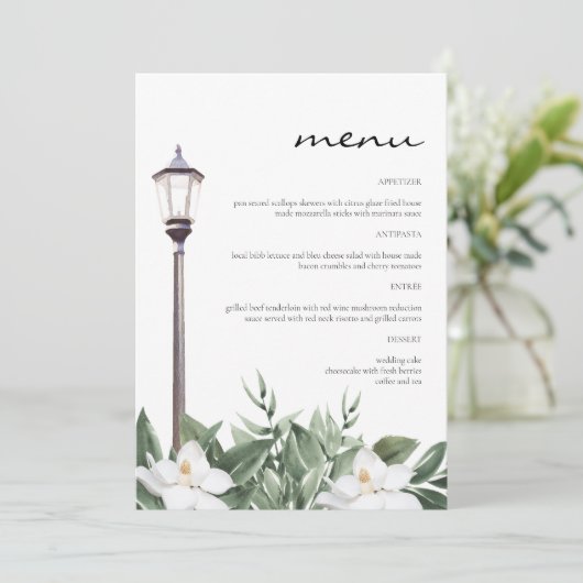 NOLA New Orleans Magnolia 5x7" Het menu Eat (Staand voorkant)