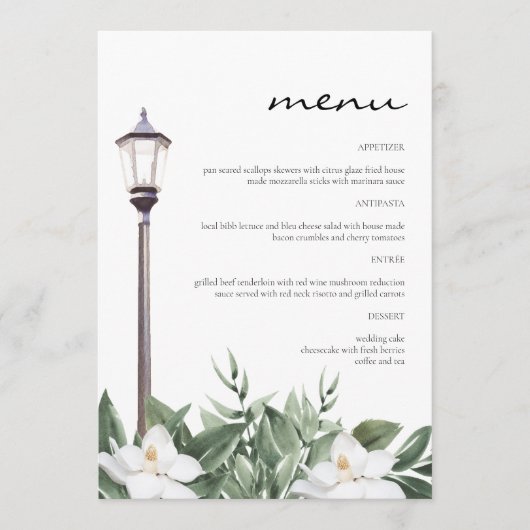 NOLA New Orleans Magnolia 5x7" Het menu Eat (Voorkant)