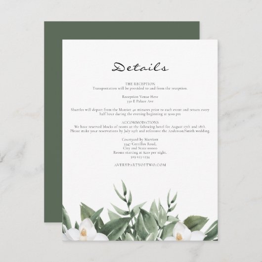 NOLA New Orleans Magnolia Bourbon Street Details Kaart (Voorkant / Achterkant)