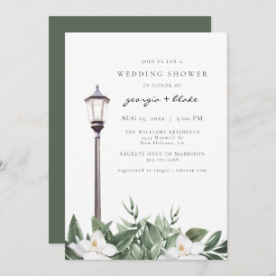 NOLA New Orleans Magnolia Wedding Shower Invitatio Kaart