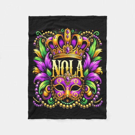 Nola New Orleans Mardi Gras 2025  Fleece Deken (Voorkant)