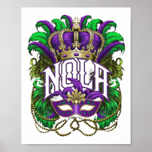 Nola New Orleans Mardi Gras 2025 Mardi Gras Mannen Poster