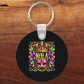 Nola New Orleans Mardi Gras 2025 Sleutelhanger (Voorkant)