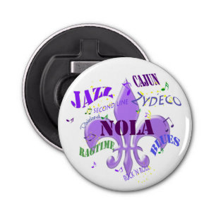 NOLA New Orleans Music Button Flesopener