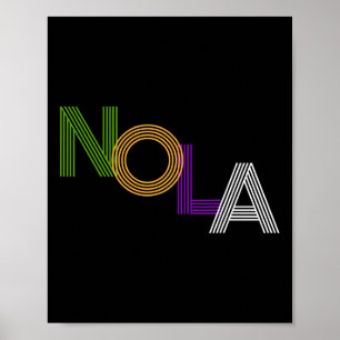 Nola New Orleans Retro Carnaval Souvenir G Poster