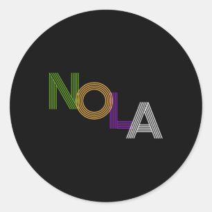 Nola New Orleans Retro Carnaval Souvenir G Ronde Sticker