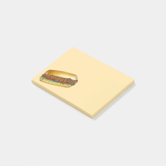 NOLA New Orleans Shrimp Po'Boy Sandwich Post Post-it® Notes (Schuin)